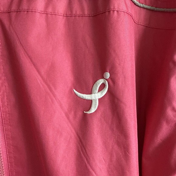 Breast Cancer Awareness Pink Hooded Windbreaker XL Outdoors Feminine Athleisure - Picture 3 of 16